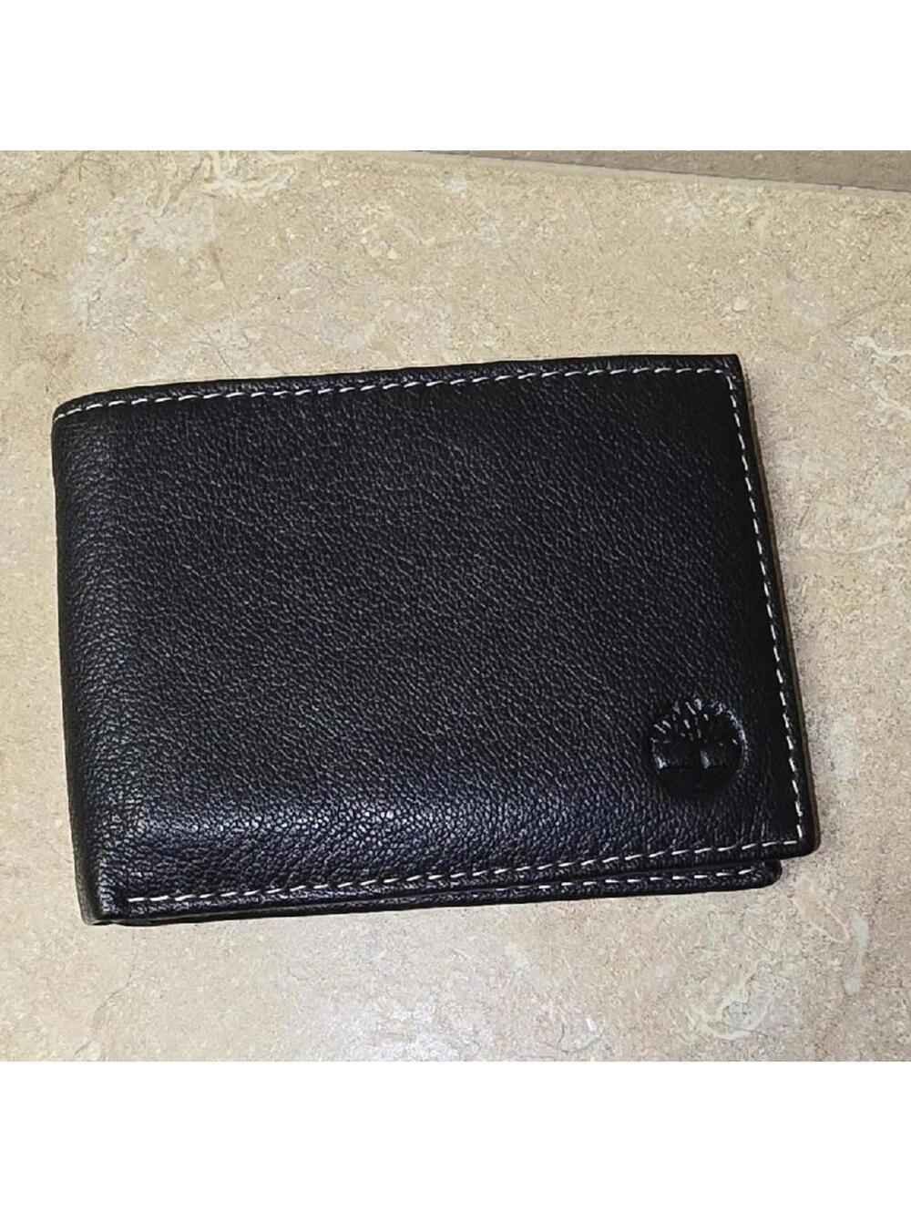 Timberland Men’s Black Leather Bi-Fold Wallet